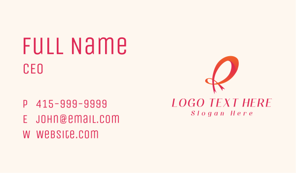 Retro Ribbon Boutique Letter R Business Card Design Image Preview