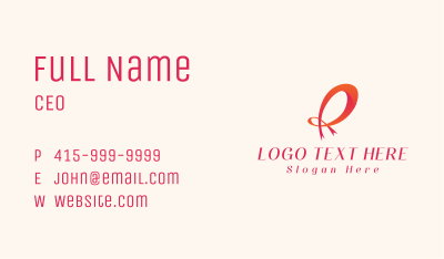 Retro Ribbon Boutique Letter R Business Card Image Preview