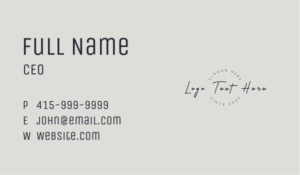 Handwritten Elegant Wordmark Business Card Design Image Preview