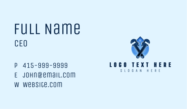 Water Pipe Wrench Plumbing Business Card Design Image Preview