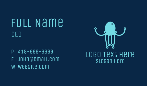 Startup Tech Octopus Business Card Design Image Preview