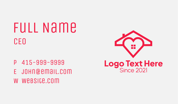 Heart Housing Property  Business Card Design Image Preview