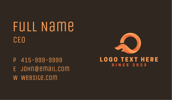 Heating Flame Letter O Business Card Design Image Preview