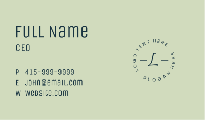 Round Company Brand Letter Business Card Image Preview