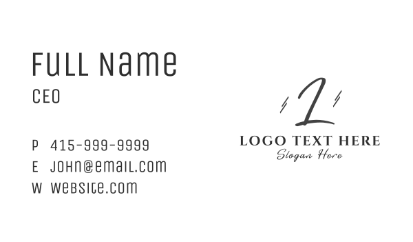 Script Fashion Line Lettermark Business Card Design Image Preview