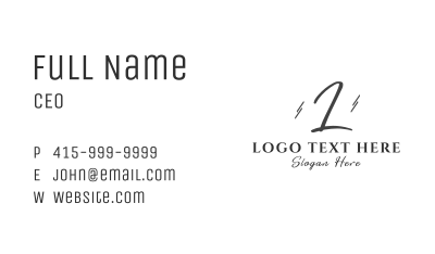 Script Fashion Line Lettermark Business Card Image Preview