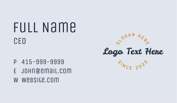 Round Script Wordmark Business Card Design Image Preview