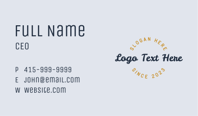 Round Script Wordmark Business Card Image Preview