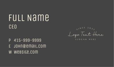 Simple Vintage Wordmark Business Card Image Preview