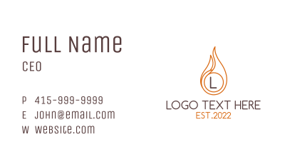 Burning Letter Fire  Business Card Image Preview