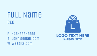 Blue Internet Shopping Bag Business Card Image Preview