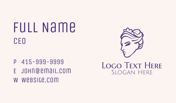 Purple Princess Tiara Business Card Design Image Preview