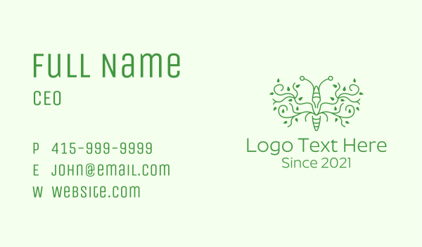 Green Leaf Insect Business Card Design Image Preview