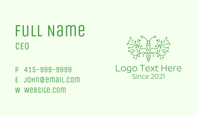 Green Leaf Insect Business Card Image Preview