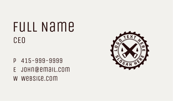 Forest Lumber Mill Badge Business Card Design Image Preview