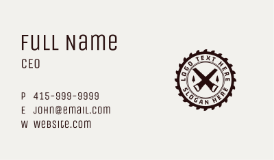 Forest Lumber Mill Badge Business Card Image Preview