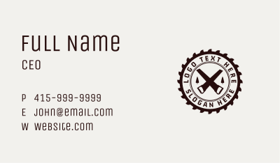 Forest Lumber Mill Badge Business Card