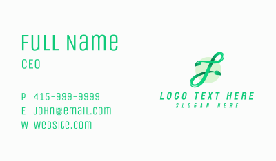 Natural Vine Letter F Business Card Image Preview