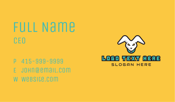 White Rabbit Mascot Business Card Design Image Preview