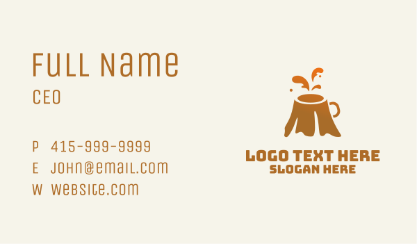 Orange Volcano Coffee Business Card Design Image Preview