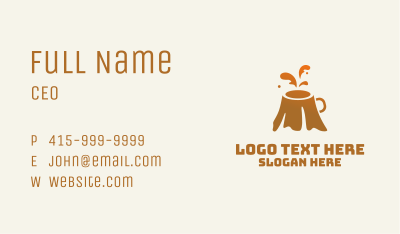 Orange Volcano Coffee Business Card Image Preview