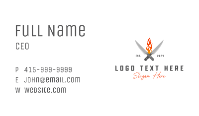 Culinary Fire Knife Business Card Image Preview