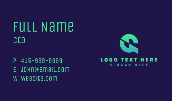 Gradient Cyber Tech Business Card Design Image Preview
