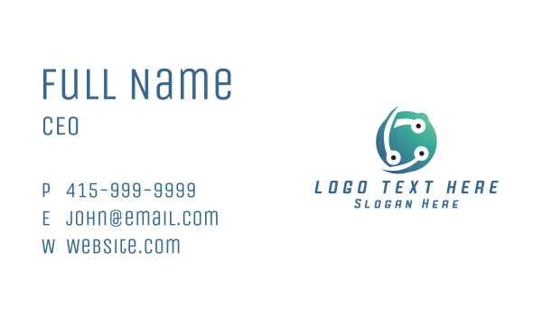 Blue Tech Sphere Business Card Design Image Preview