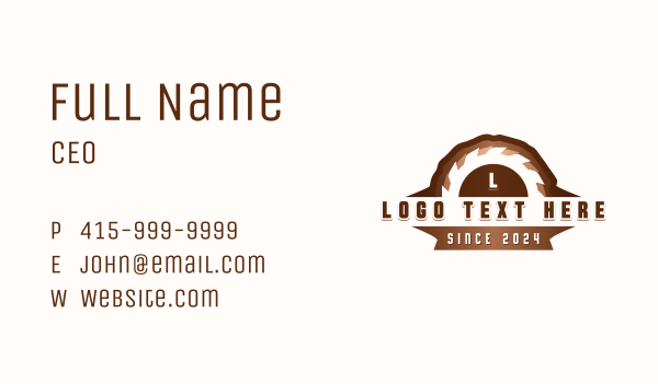 Saw Blade Woodwork Business Card Design Image Preview