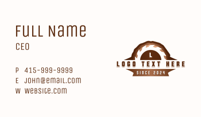 Saw Blade Woodwork Business Card Image Preview