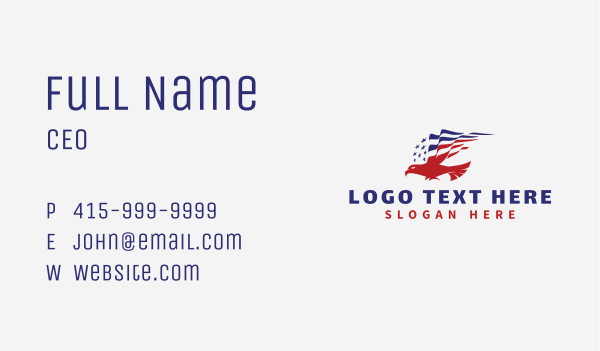 Patriotic American Eagle  Business Card Design Image Preview