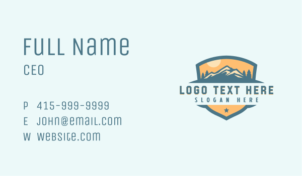 Outdoor Mountain Getaway Business Card Design Image Preview