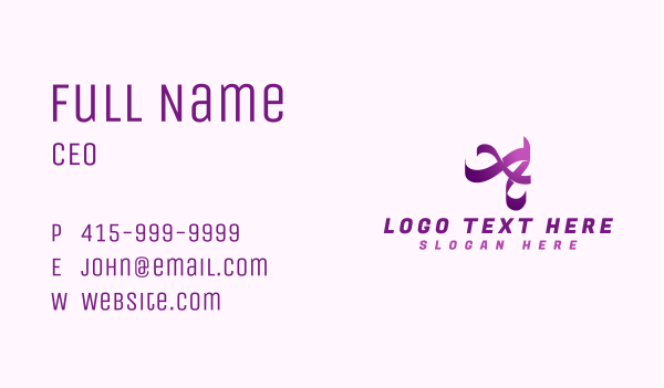 Creative Gymnast Ribbon  Business Card Design Image Preview