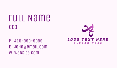 Creative Gymnast Ribbon  Business Card Image Preview