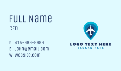 Location Pin Aircraft Business Card Image Preview