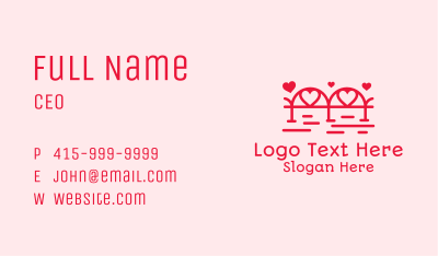 Red Love Bridge  Business Card Image Preview