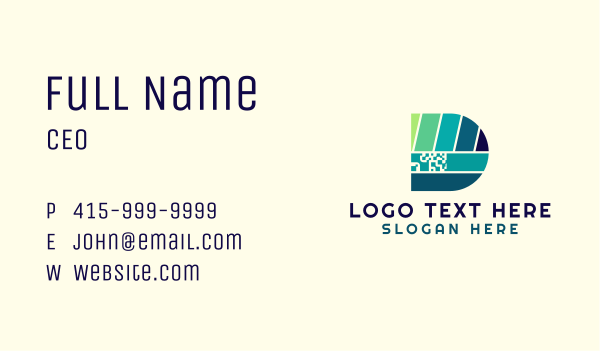 Data Code Letter D Business Card Design Image Preview