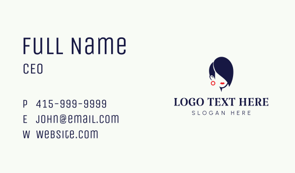 Female Fashion Hair Business Card Design Image Preview