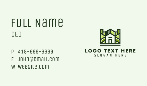 Green Residential House Business Card Design Image Preview