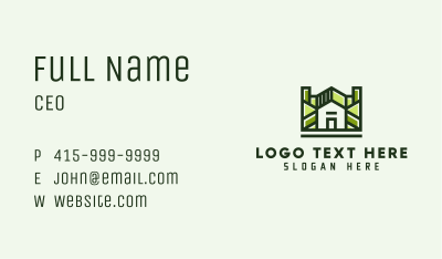 Green Residential House Business Card Image Preview