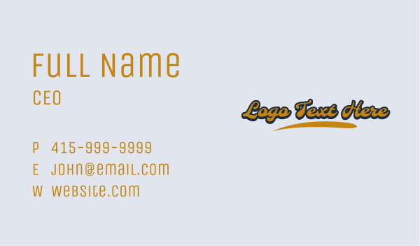 Retro Cursive Funk Wordmark Business Card Design Image Preview