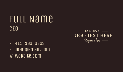 Luxury Serif Wormdark Business Card Image Preview