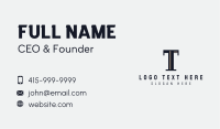 Classic Letter T Company Business Card Design