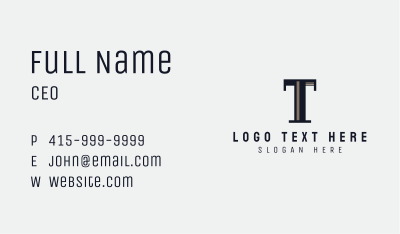 Classic Letter T Company Business Card Image Preview
