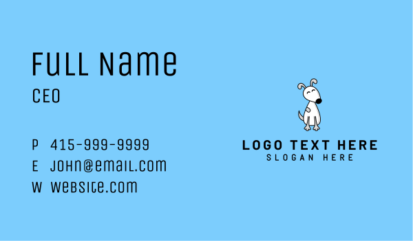 Cute White Puppy Business Card Design Image Preview