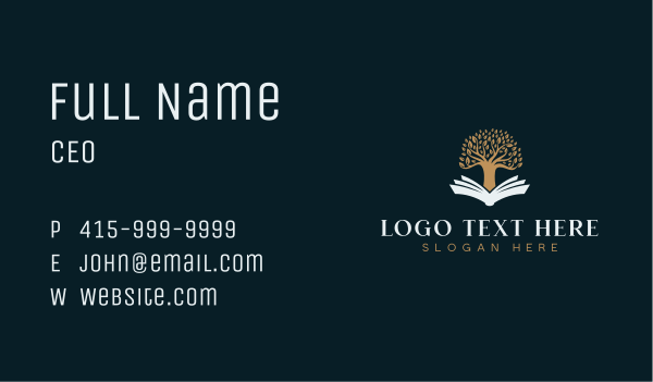 Publisher Book Tree Business Card Design Image Preview