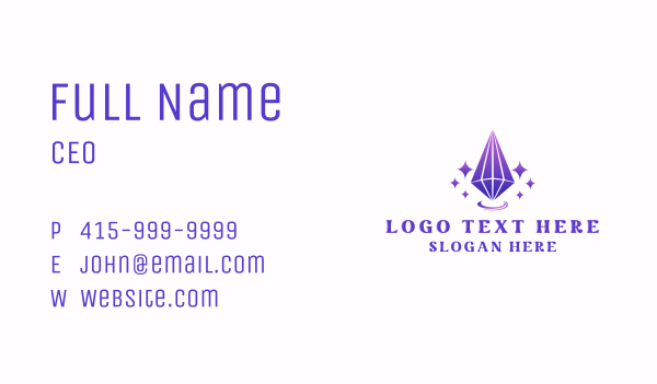 Crystal Gemstone Jewelry Business Card Design Image Preview