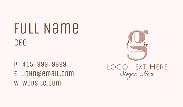 Elegant Letter G Business Card Design