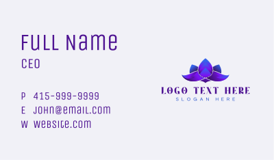 Gradient Floral Meditation Business Card Image Preview