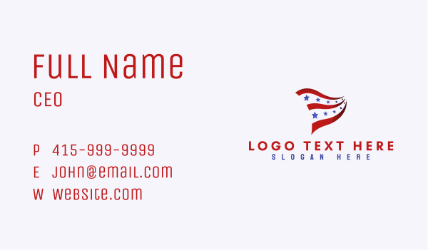 Patriotic National Banner Business Card Design Image Preview